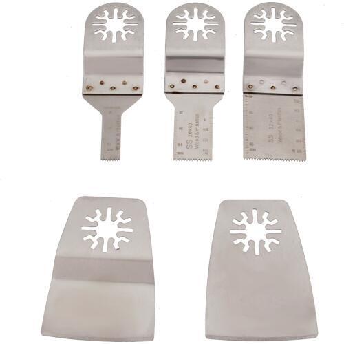 Dophee 5Pcs Oscillating MultiTool SS E-cut Standard Saw Blades Scraper For Dremel Multimaster Renovator Power Tool Metal Cutting