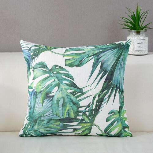 Fresh Style 3D Leaves/Prickly Pear Printed PillowCases for Home Decorative Tropical Plant Cushion Throw Pillow Polyester 45X45CM