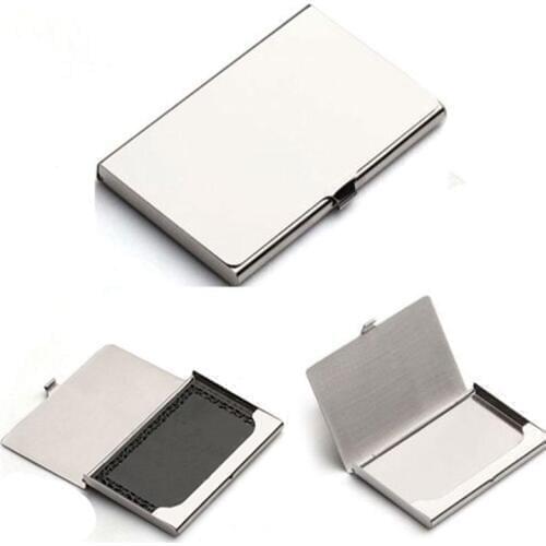 Useful Pocket business card holder Business Name Credit ID Card Holder Box Metal Aluminium Alloy Office Box Case