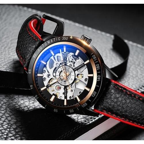 Hollow Steampunk Military Watch Men Luxury Brand Mens Fashion Leather Sport Watches Boys Automatic Mechanical Wrist Watch 2020
