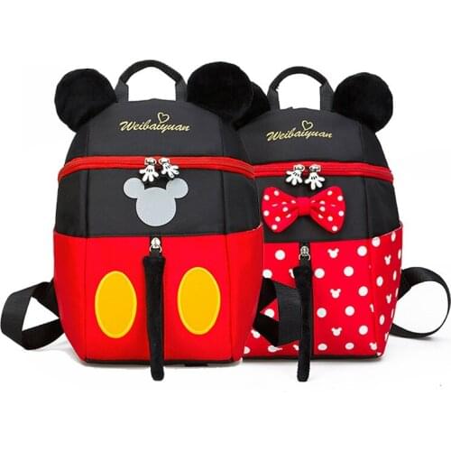 3-7 yrs old childrens backpack Minnie Mickey plush new childrens school bag kindergarten boy cute baby cartoon backpack
