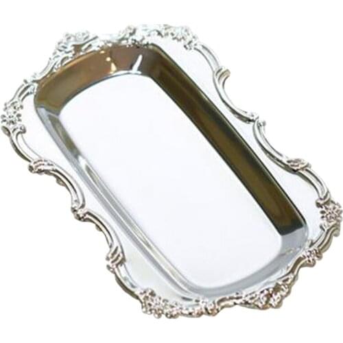 Silver / Gold Serving Trays Serving Platters for Hotel Bar Buffet Party