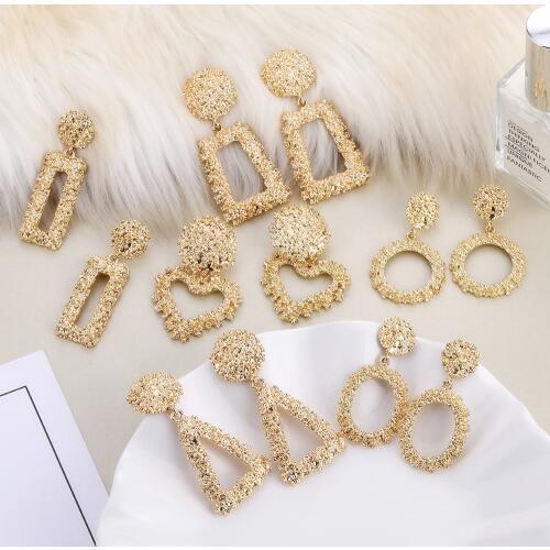Fashion Statement Earrings Big Geometric Earrings For Women Metal Dangle Earrings Gold Color Hanging Earrings modern Jewelry