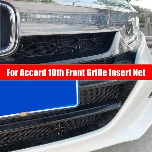 For Honda Accord 10th 2018 2019 2020 2021 Car Middle Insect Screening Mesh Front Grille Insert Net Anti-mosquito Dust Accesories