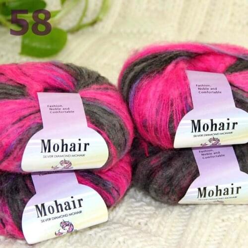 Sale New 4BallsX25g Luxury Soft Mohair Warm Wrap Shawl Hand Knit Crochet Yarn 291-58-4 Pink Gray