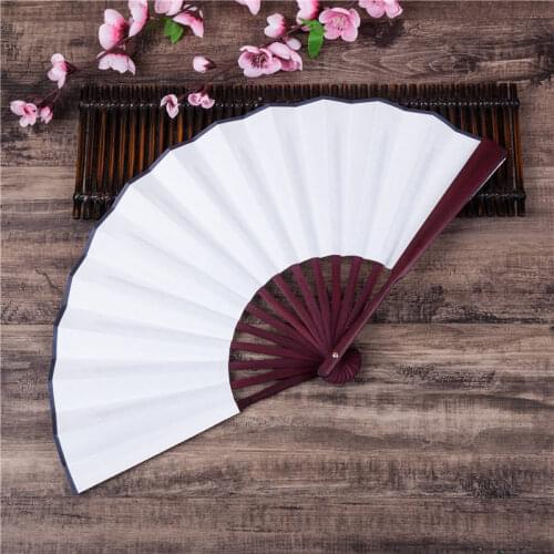 Chinese Style Black White Red Retro Hand Fan Folding Fan Dance Wedding Party Chinese Dance Party Folding Fan Decorations