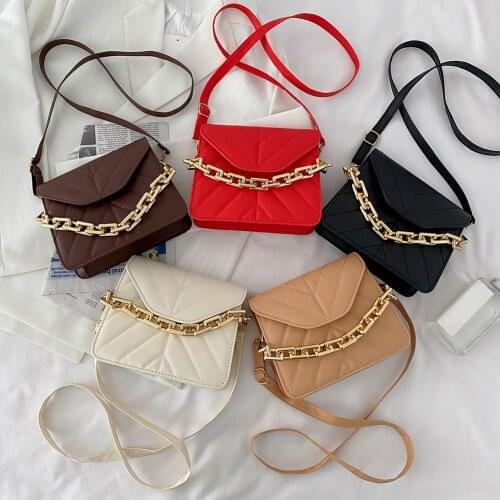Women Embroidery Chain Shoulder Bags Messenger Bags Casual Fashion PU Leather Handbags Female Mini Flap Purse