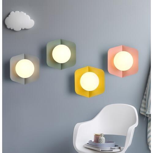 LED wall sconces Nordic Lighting Fixtures Modern simple living room wall lights aisle glass creative bedroom wall lamps