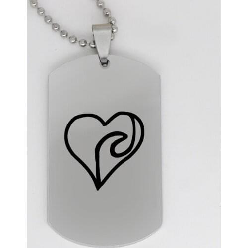 Ufine jewelry fashion pendant army card heart wave stainless steel customed necklace N4332
