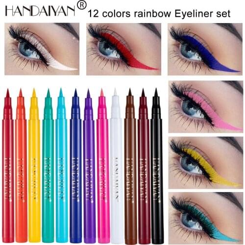 12 Color Waterproof Liquid Eyeliner Pencil Quick-dry Eye Pen Long-lasting Smooth Make Up Tools