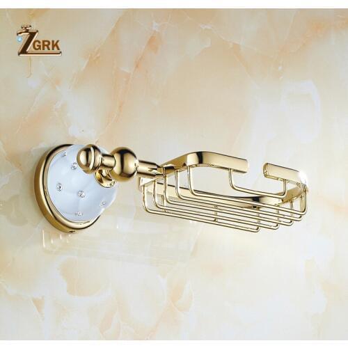 ZGRK Bathroom Holder Chrome Soap Dish Wall mounted Elegant soap box Anodizing Surface Kitchen Mounted Holder