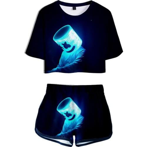 Naruto fashion hot Sexy Two Piece Set women t-shirt tops and Elastic Shorts Uchiha Hatake Uzumaki harajuku tracksuit women