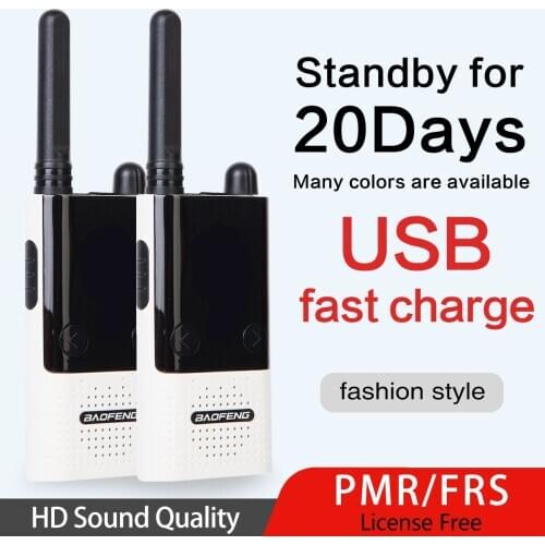 1OR 2PCS Baofeng BF-T9 Smart Mini PMR/FRS UHF462-467MHz License-Free low radiation environmental protection Walkie Talkie