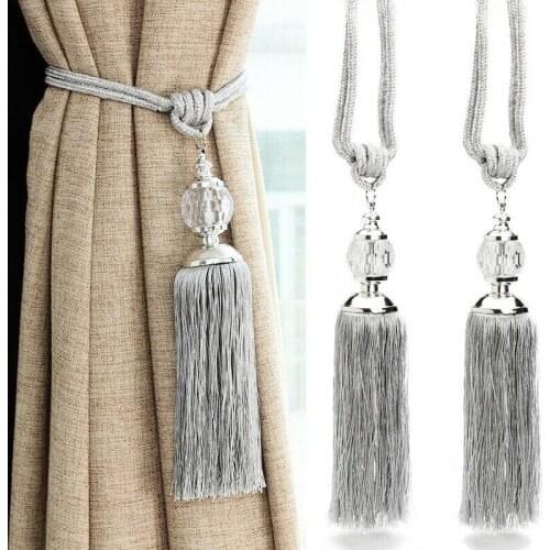 1pair Curtain Tassel Tieback For Home Decor Decorative Accessories Curtain Tassel Modern Crystal Pearl Ball Holdback Rope