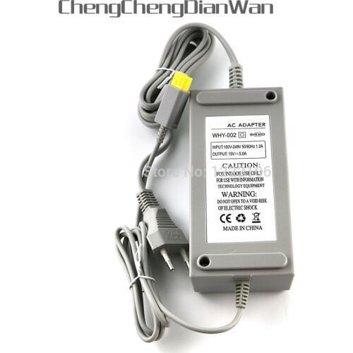 1PCS EU US Plug AC Power Supply Charger Adapter Charger for Nintendo for Wii U 100-240V AC 15V 5A Cable Cord Adapter