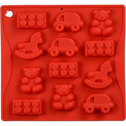 1Pcs Silicone Chocolate Mold DIY 12 Cavity Baby Toy Handmade Soap Ice Molds Cake Decorating Tools