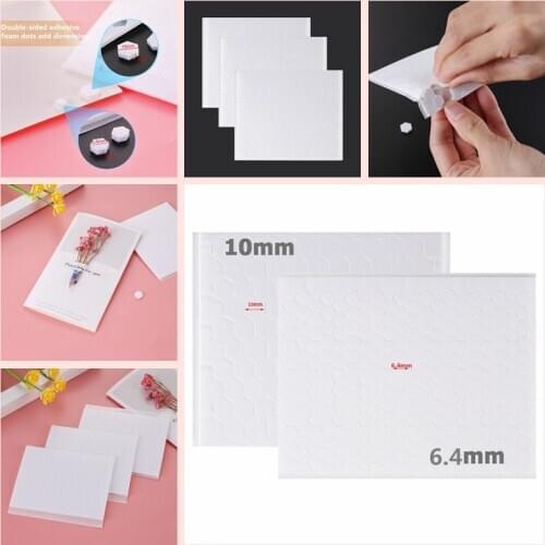 1Cm/6.4Mm 3Pcs/set 3D Double-Sided Adhesive Foam Dots Adhesive Hexagon Instant and Permanent Bond Add Depth and Dimension New
