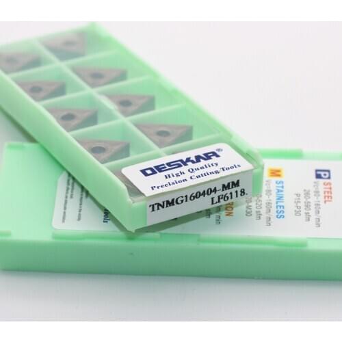 10PCS DESKAR TNMG160404 TNMG160408 MM LF6118 CNC Turning Tools Carbide Inserts External For Stainless Steel