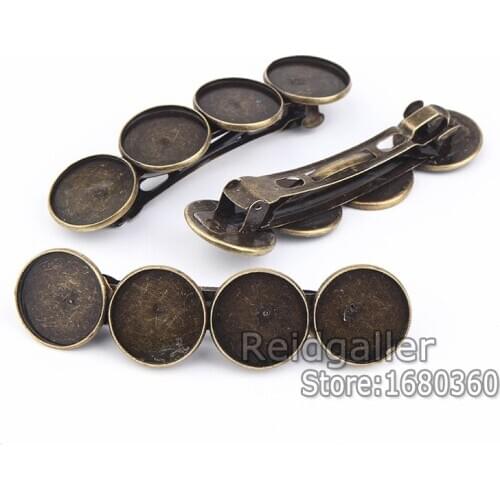 10pcs/lot Blank Hair Clip Cabochon Settings 20mm Round Metal Alloy Base diy Hair Jewelry findings