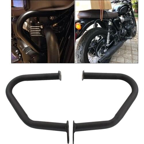 2pcs Black Motorcycle Engine Guard Crash Bars for Triumph Bonneville T100 T120