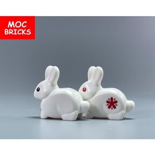 5pcs/lot MOC Bricks Animal Series Spring Rabbit Cute Farm Educational Building kid Compatible Blocks Assemble Education Toys