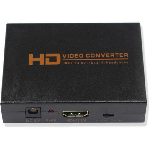 HDMI to DVI Converter Adapter with Optical output and 3.5mm Audio Jack For HDTV Projector PS4 TV BOX