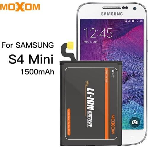 MOXOM Phone Battery for Samsung GalaxyS4 Mini i9195 i9190 i9192 i9197 i9198 I435 E370K B500BE 1500mAh Lithium Polymer Bateria