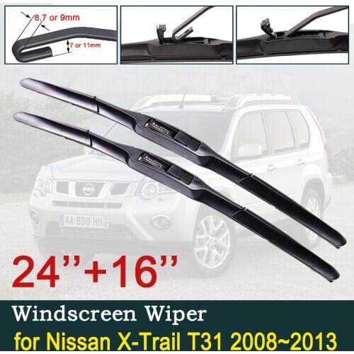 Car Wiper Blades for Nissan X-Trail T31 2008~2013 X Trail Windscreen Windshield Wipers Car Accessories Stickers 2009 2010 2011