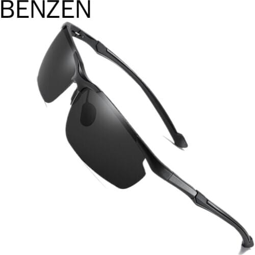 BENZEN Polarized Men Sunglasses Aluminum Magnesium Sun Glasses For Male Driving Glasses Shades Alloy Goggles 9528