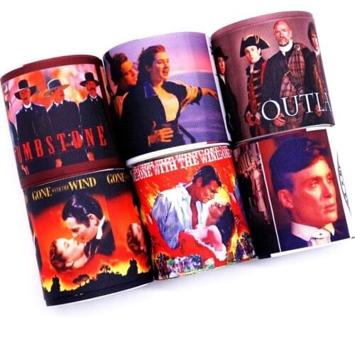 Free shipping 50 yard cartoon printed grosgrain ribbon 32382