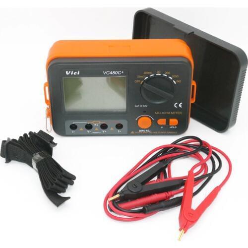 VICI VC480C+ 3 1/2 Digital Milli-ohm 2k ohm Meter Low Resistance multimeter with 4 wire test accuracy Backlight