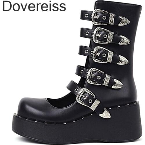 Dovereiss Fashion Womens Shoes summer New Elegant Buckle Rivets Consice Slip On Pumps Sexy Office ladys 42 43