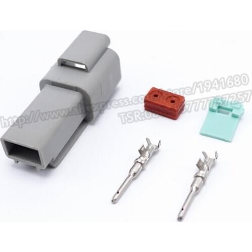 Style Two Pins Waterproof Electrical Wire Connector Plug male AT-DT Type Connectors DT04-2P