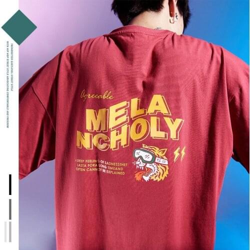 Spring New Style European And American Street Fashion Tiger Head Cartoon Print T-shirt For Men And Women Loose Oversized Cotton