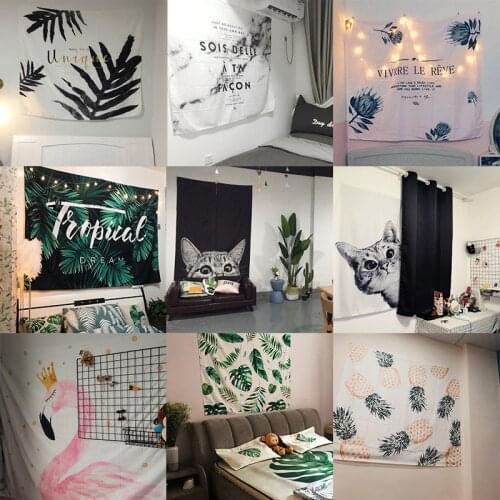 Nordic Flower Tapestries Wall Hanging Cloth Banana Leaf Tapestry Cat Yoga Mats Dog Beach Towel Home Decoration Photo Background