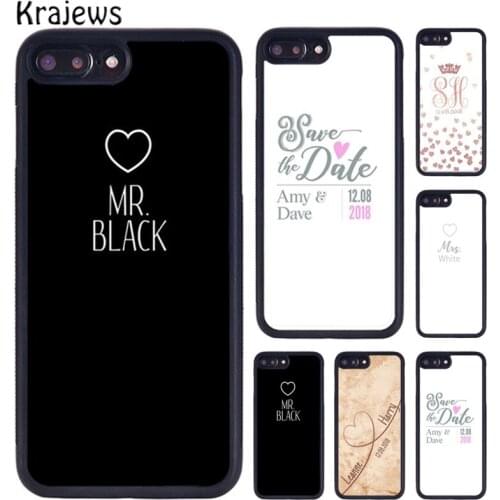 Krajews PERSONALISED WEDDING BRIDE GROOM Phone Case For iPhone X XR XS 11 12 Pro MAX 5 6 6S 7 8 Plus Samsung Galaxy S7 S8 S9 S10