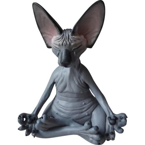 PVC Simulation Hairless Cat Sphinx Creative Cat Animals Action Figure Toys Animal Model Figure Toys for Kids Animal Model Doll