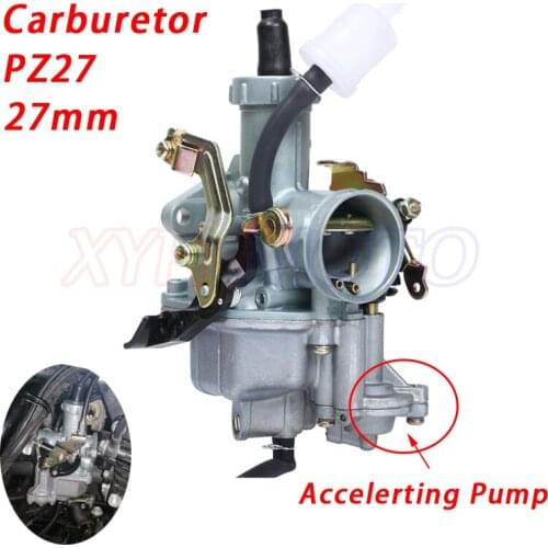 27mm PZ27 Carburetor with Cable Choke and Acceleration accelerator Pump for KEIHI 140 160 200cc Dirt ATV High Performance