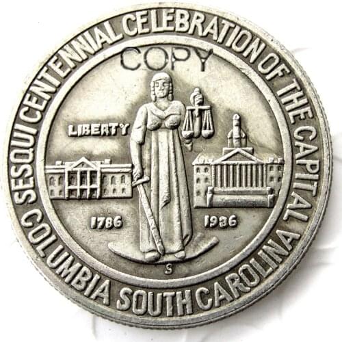 1936 Columbia Silver Half Dollar Commemorative Silver Plated Copy Coin