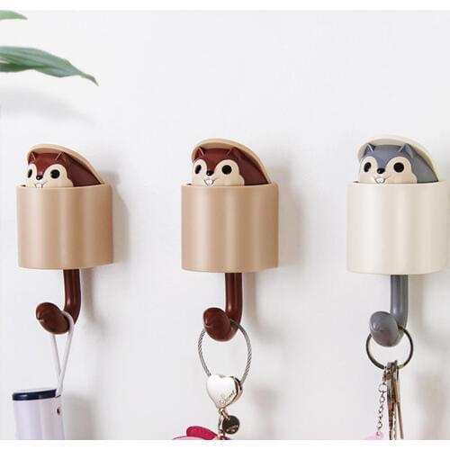 Creative Squirrel Hook Wall Hanging Strong Adhesive Door Hook Hook Home Porch Coat Hook Wall Key Hook