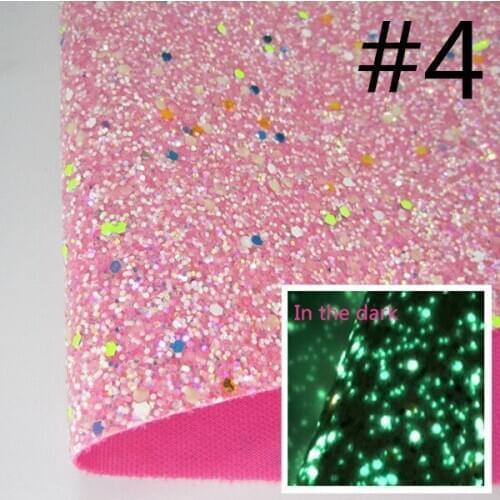 8"x11"(21cmX29cm) Light in the dark pink Glitter Leather Sheet Faux Glitter fabric Synthetic leather for Sewing KA157
