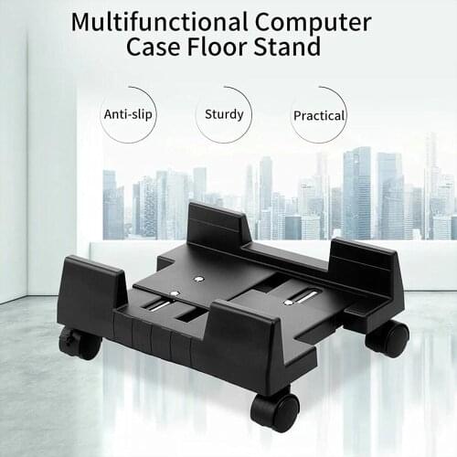 Mobile Desktop Computer Floor Stand Rolling Wheels Adjustable Width PC Tower Holder computer tower holder CPU stands