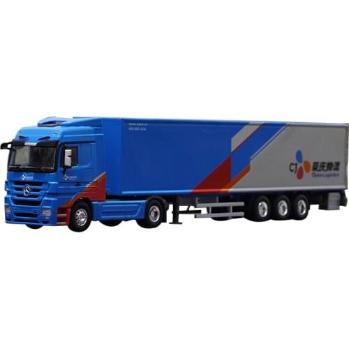 1/18 Alloy die-casting simulation car model Benz container truck logistics container high-end collection family display