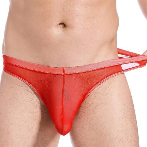 Men Briefs Underwear Elephant Nose Sexy See-through Panties Underpants Mesh Tracksuit For Mens Underwear G-Strings & Thongs Man