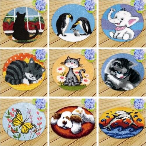 Dog Cat Latch Hook Kits DIY Segment Embroidery foamiran for needlework carpet embroidery set diy kit