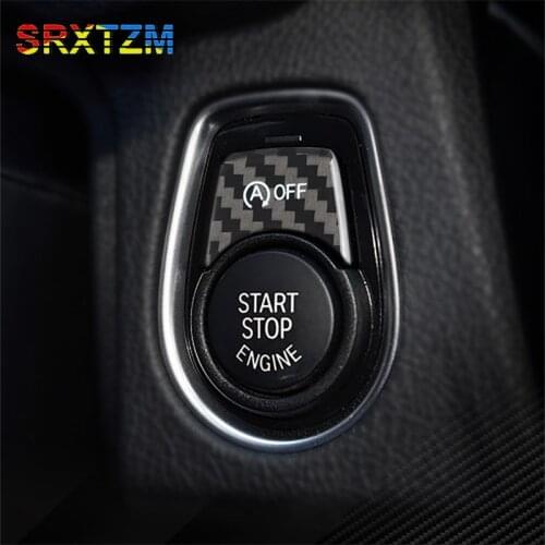 Carbon Fiber Stickers For BMW F30 F34 3 Series GT Car Start Stop Engine Button Cover Interior Decorative Accessories