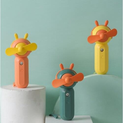 Summer Spray Small Fan Rechargeable Water Replenishment Convenient Handheld Fan Rabbit Small Space Humidifier Fan