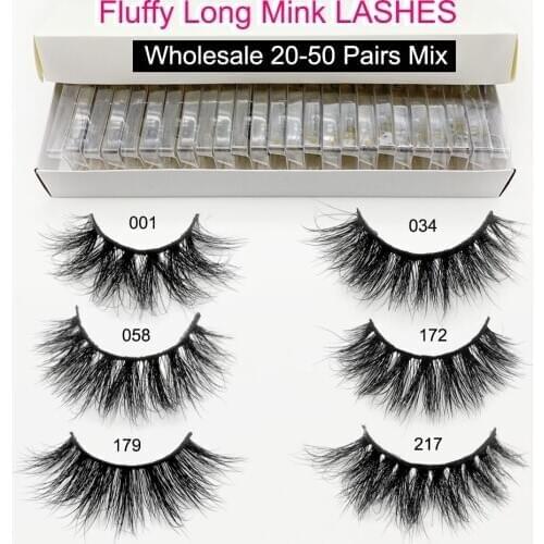 Wholesale Mink Eyelashes 20/30/50/100 pcs 3D Mink Lashes Natural Mink Eyelashes Wholesale False Eyelashes Makeup False Lashes