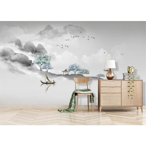 Beibehang Custom wallpaper murals artistic conception high quality ink landscape living room background wall painting wallpaper