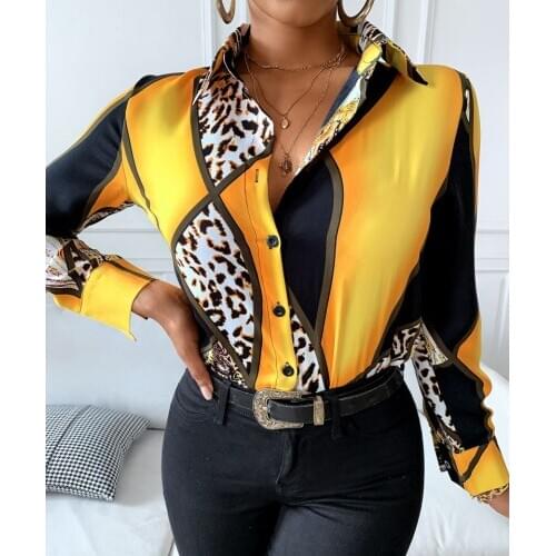 Autumn Vintage Slim Women Blouses Turn-down Collar Shirt Casual Long Sleeve Tops Female Workwear Chiffon Shirts Blusas Mujer